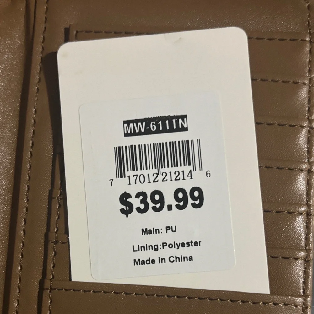 Montana West Tan and Brown Tooled Leather Long Wallet Key & Card Holder